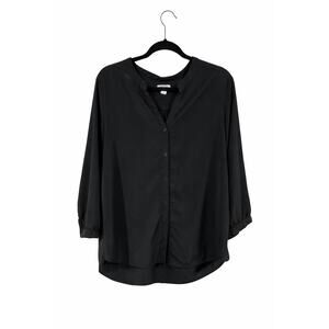 Black Goth Soft Grunge Large Witchy Minimalist‎ Academia DarkwearTop 3/4 Sleeve